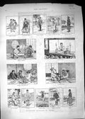 Antique Print 1887 Character Sketches Japan Patten Vendor Military Officer 19th