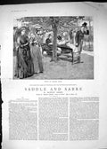 Old 1887 Story Illustration Saddle Sabre Hawley Smart Gilbert Devereu Victorian