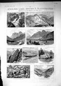 Old 1888 English Lake District Colwith Brantwood Gondola Coniston Lan Victorian