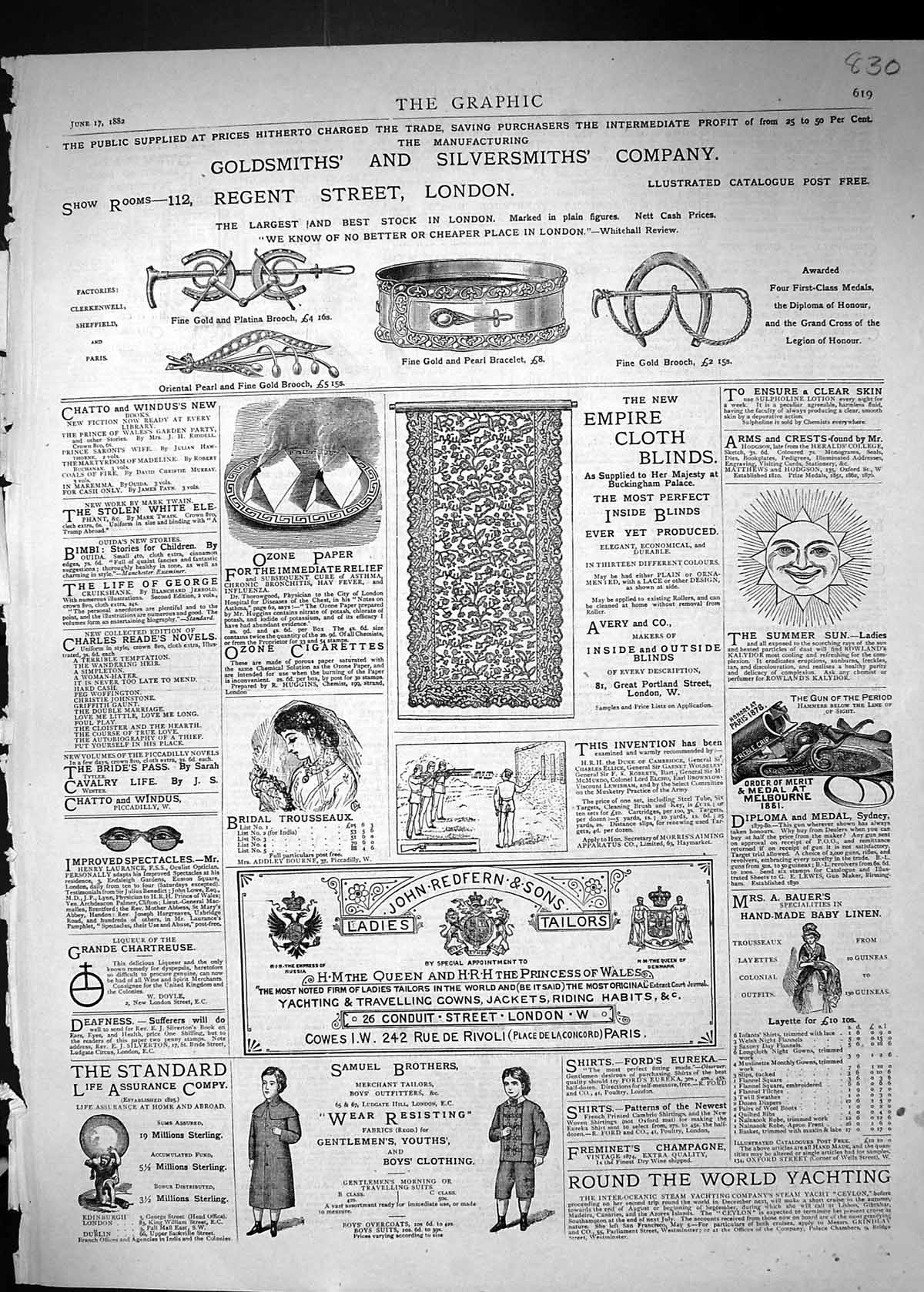 Antique Print 1882 Advertisement Gsmith Silversmith Redfern Samuel Empire 19th