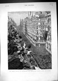 Antique Old Print 1883 Jubilee Birmingham Procession New Street Architecture