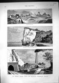 Old 1880 Proposed England Channel Tunnel Sangatte France Abbot Cliff Victorian