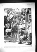 Old Antique Print 1903 Railway Train Horse Racing Longchamp Paris France 20th