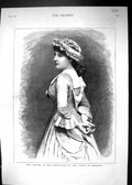 Antique Print 1882 Portrait Mrs. Langtry Miss Hardcastle She Stoops Conquer
