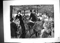 Antique Old Print 1872 Scene Rotten Row Horses Riders Children London Hunting