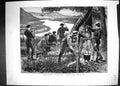 Antique Old Print 1872 Englishmen Colorado Fishing Breakfast Sport Mountains