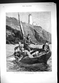 Antique Print 1891 Holidays Fishing Boat Lighthouse Tourists Percy Macquoid