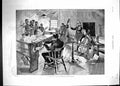 Old Print 1888 Village Philharmonic Rehearsal Music Concert Entertainment 19th