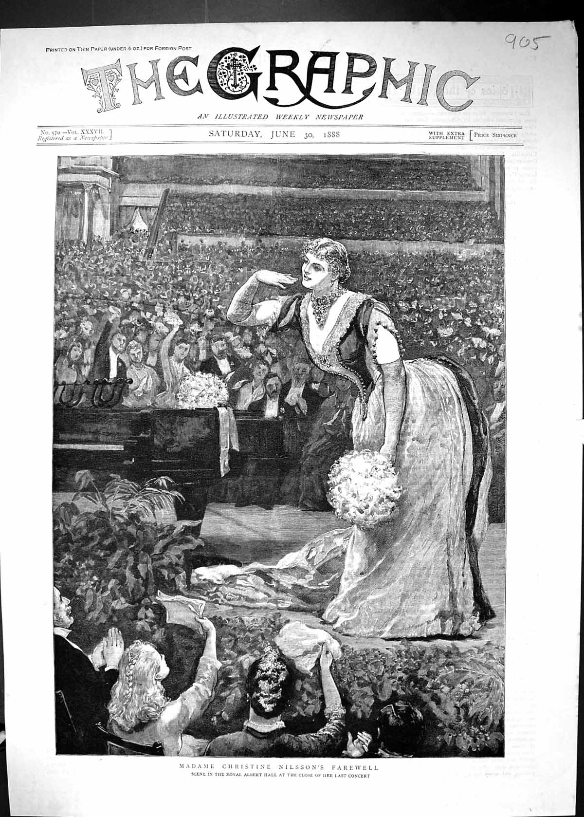 Old 1888 Madame Christine Nilsson Farewell Royal Albert Hall Concert Victorian