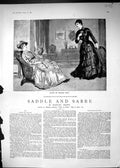 Old Print 1887 Story Illustration Saddle Sabre Ladies William Small Smart 19th