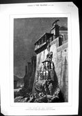 Old Antique Print 1883 Geese Capitol Tower Men Climbing Wall Henri Motte 19th