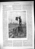 Antique Old Print Fine Art 1881 Postman Hooking Mail Railway Train Letters 19th