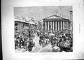 Antique Print 1887 Street Scene Outside Bank Building Architecture Logsdail
