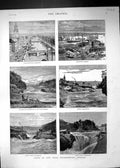 Antique Old Print Gothenburg Sweden Sodra Hamngatan Toppon Trolhaettan 1883