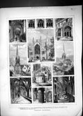 Old 1872 Norwich Cathedral Cloister Windows Interior Nave Architectur Victorian