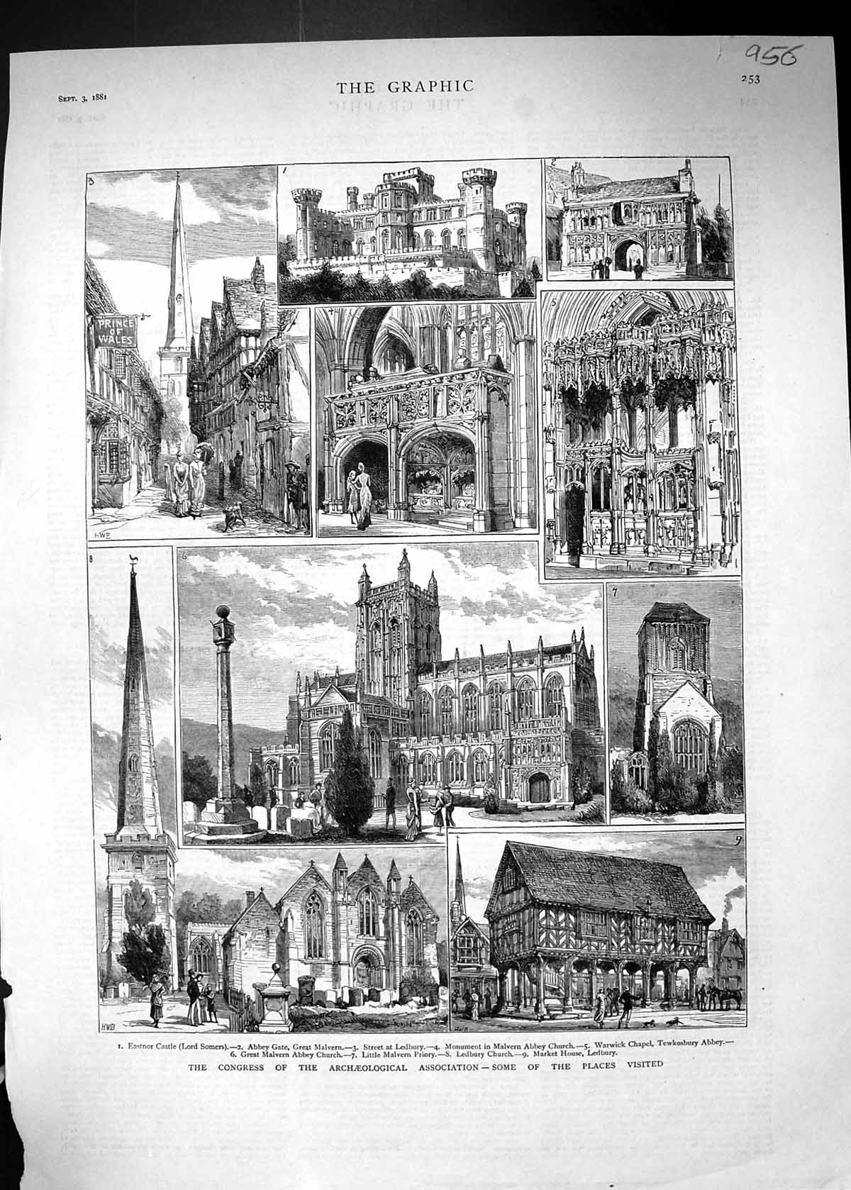 Old 1881 Archaeological Association Eastnor Castle Malvern Abbey Warw Victorian
