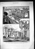 Old Antique Print 1881 Volunteer Review Windsor Castle Queen RoGuard Room 19th