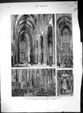 Antique Old Print 1880 Cologne Cathedral Choir Altar Organ Great Bell Nave 19th