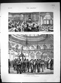 Antique Old Print 1877 Liverpool Exchange Rooms Free Library Art Club England