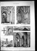 Old 1883 Durham Cathedral Nave Nine Altars Cuthbert'S Neville'S Cross Victorian