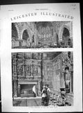 Old Print 1882 Leicester Interior St. Mark'S Church Mayor'S Parlour Hall 19th