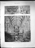 Old 1887 Cambridge King'S College Chapel Carved Doorway Architecture Victorian