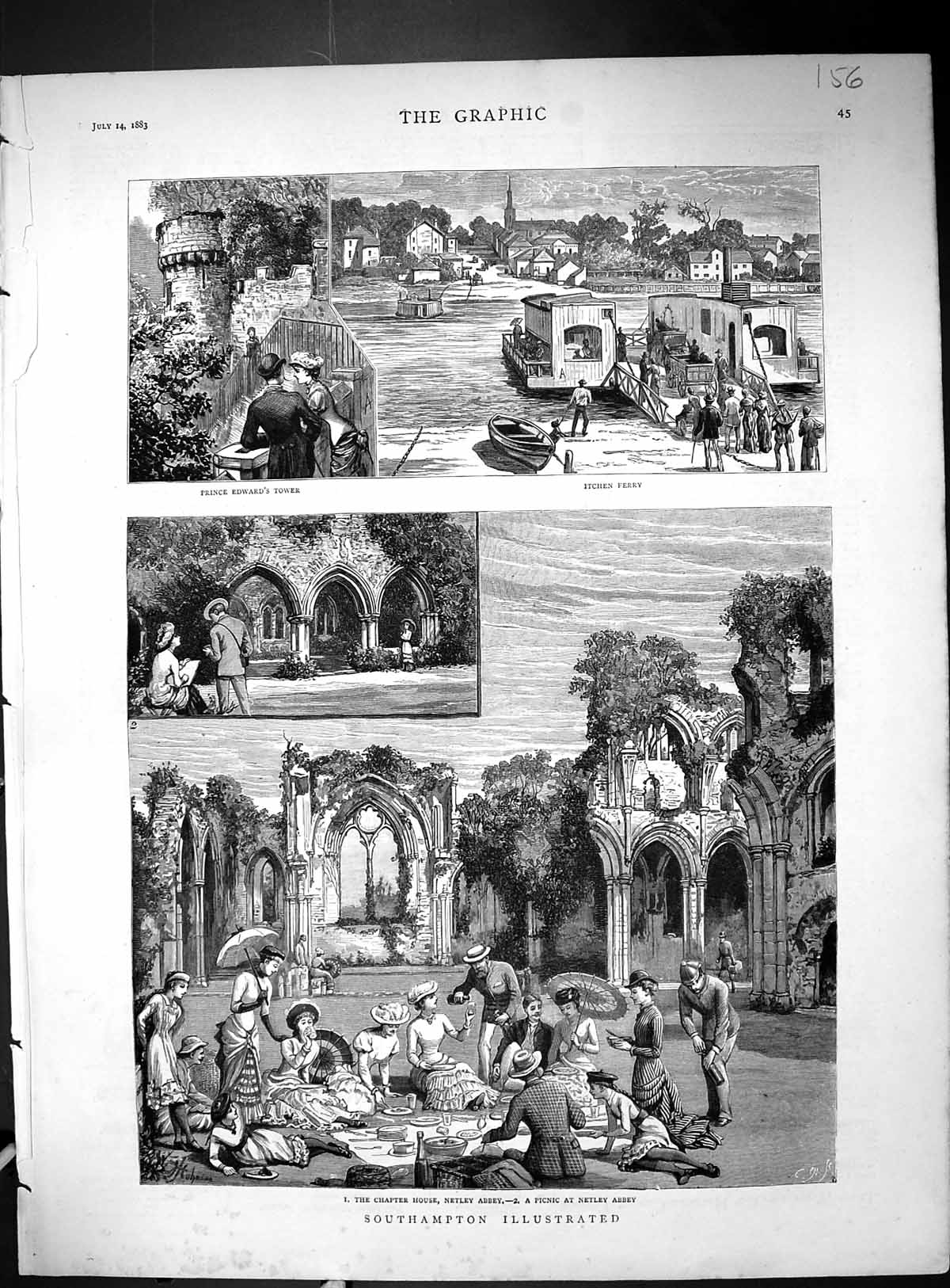 Old 1883 Southampton Chapter House Netley Abbey Itchen Ferry Prince E Victorian