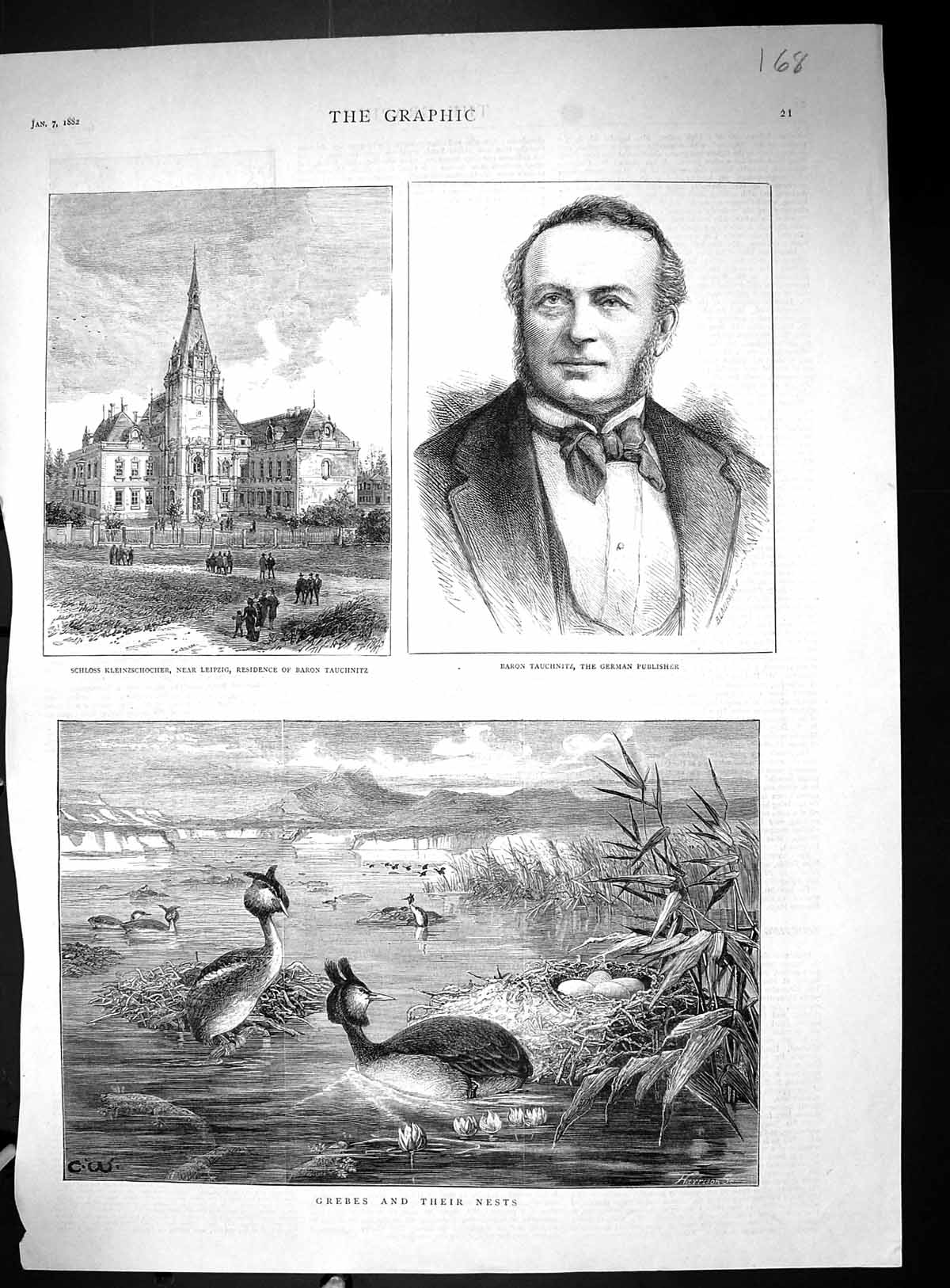 Old 1882 Baron Tauchnitz German Publisher Schloss Kleinzschocher Leip Victorian