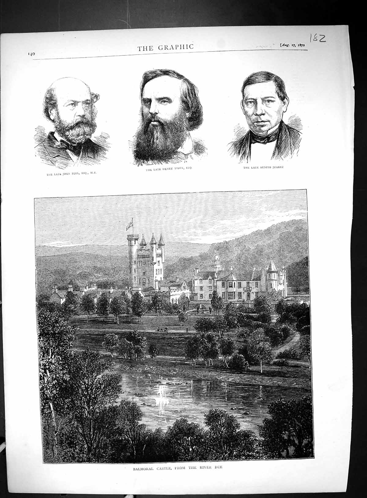 Old 1872 Balmoral Castle River Dee Royal Family John Peel Henry Tidey Victorian