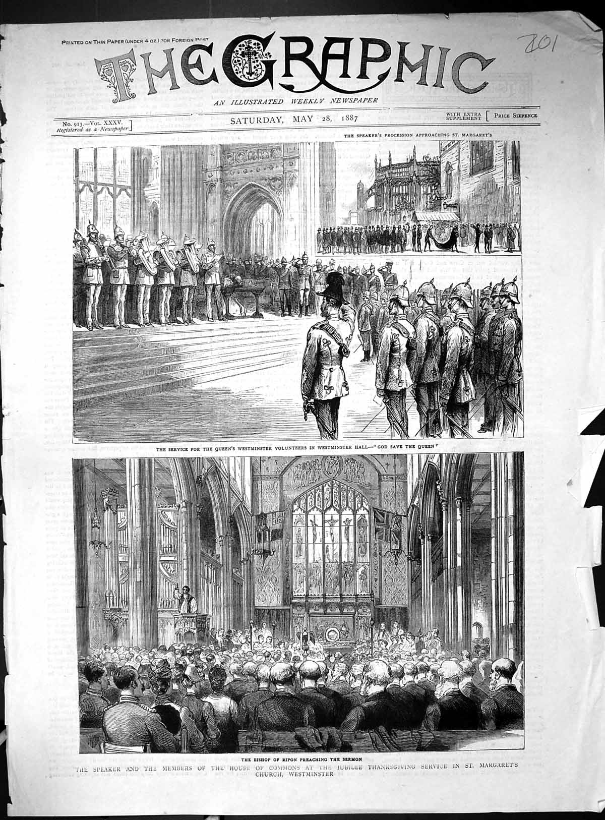 Old 1887 Bishop Ripon Commons Jubilee Thanksgiving Margaret'S Church Victorian