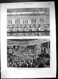 Old 1882 Oxford Commemoration Theatre Varsity Barge Procession Night Victorian