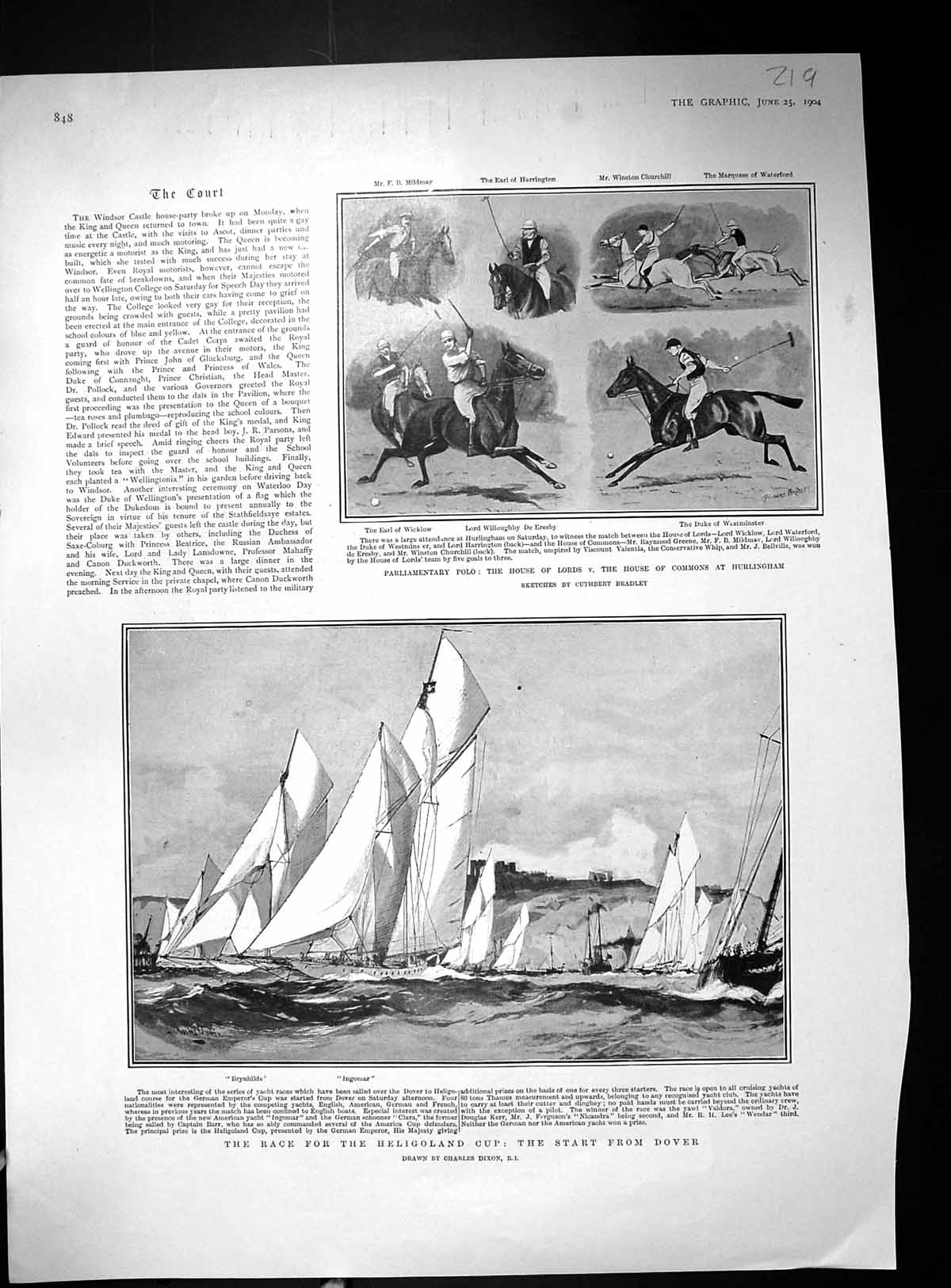 Old 1904 Yacht Race Heligoland Dover Brynhilde Ingomar Polo Lords Com 20th