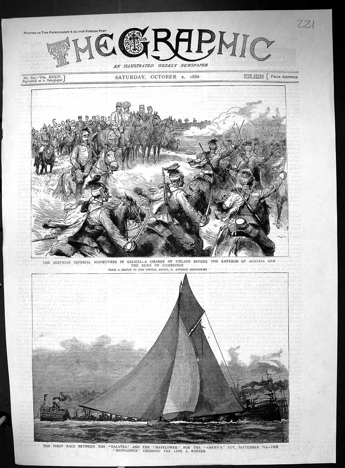 Old Galicia Austria War Uhlans Duke Cambridge 1886 Yacht Galatea Mayf Victorian