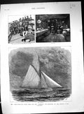 Old Henn Saloon 1886 Anglo-American Yacht Race America Cup Galatea En Victorian