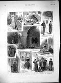 Antique Old Print Scene Juryman Courts Justice Parliament Architecture 1883