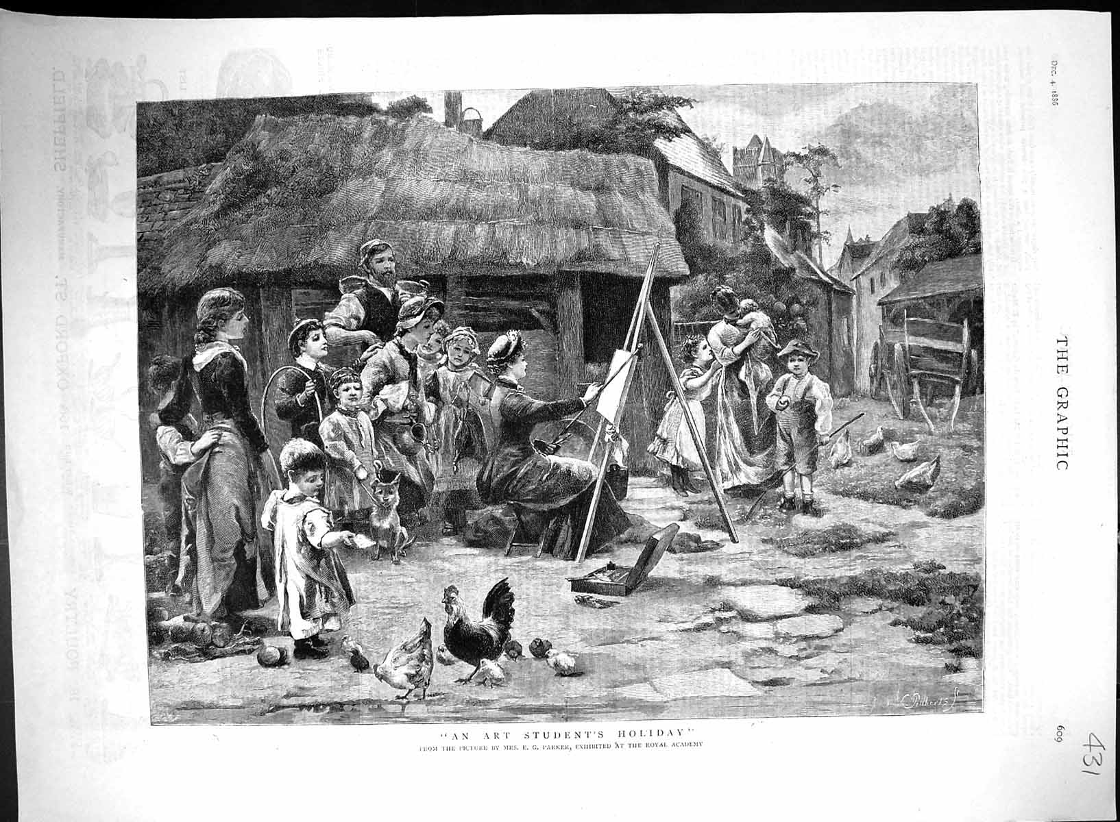 Old 1866 Art Student Holiday Painting Farmyard Advertisement Mappin W 19th