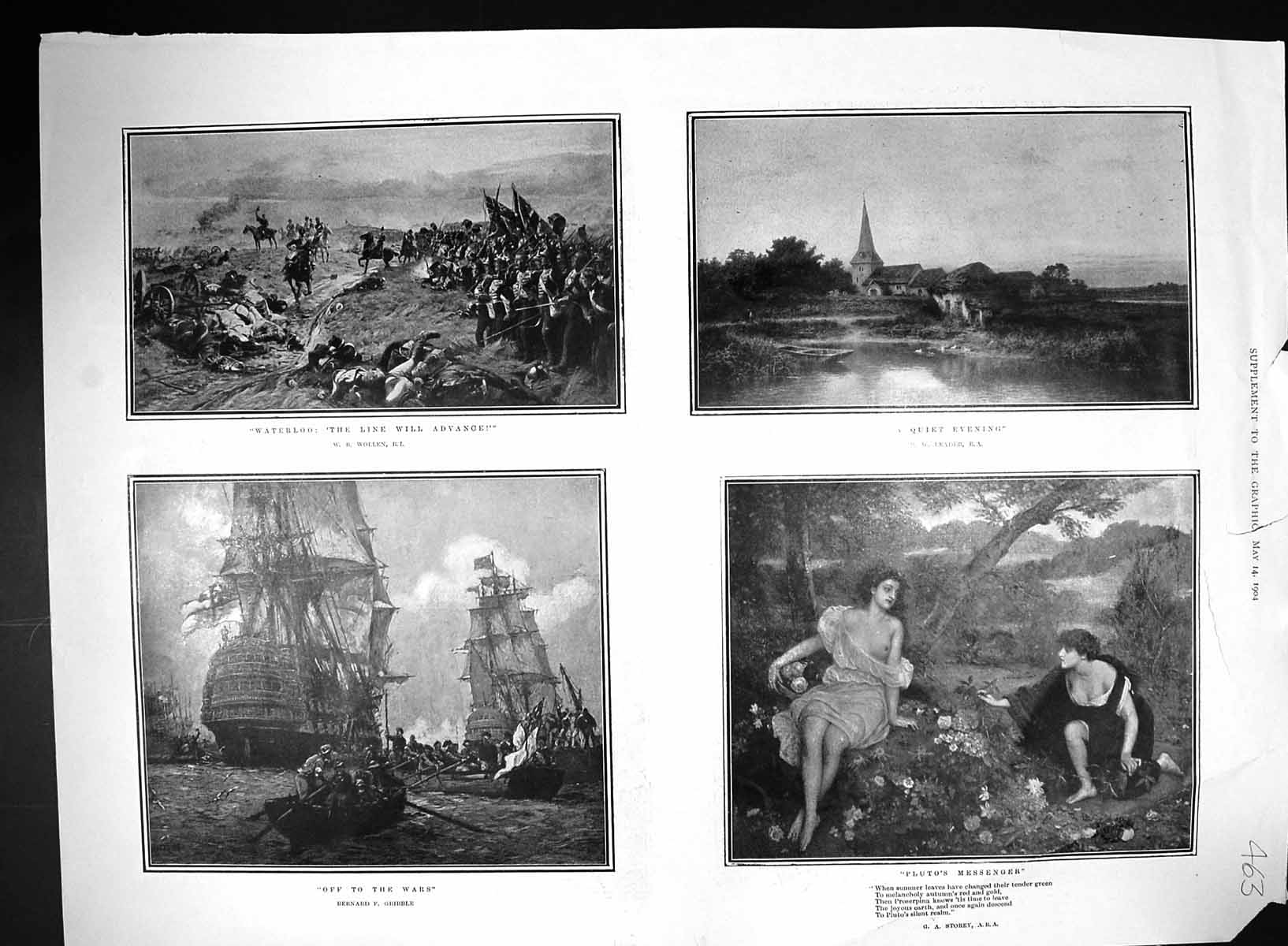 Old 1904 Art Waterloo Ships Romance Timber Hauling Flatford Constable 20th
