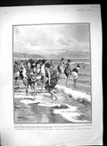 Old 1904 School Girls Paddling Kamakura Yokohama Japan Walking Paris 20th