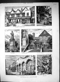 Old 1883 Southampton Houses Michael'S Watts Birthplace Statue SilverVictorian