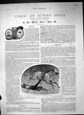 Old Antique Print 1885 Man Fallen Bucking Horse Illustration Graveside 19th