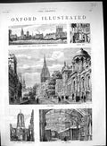 Old 1882 Oxford Christ Church Merton Great Tom Tower Bell Castle Rewl 19th