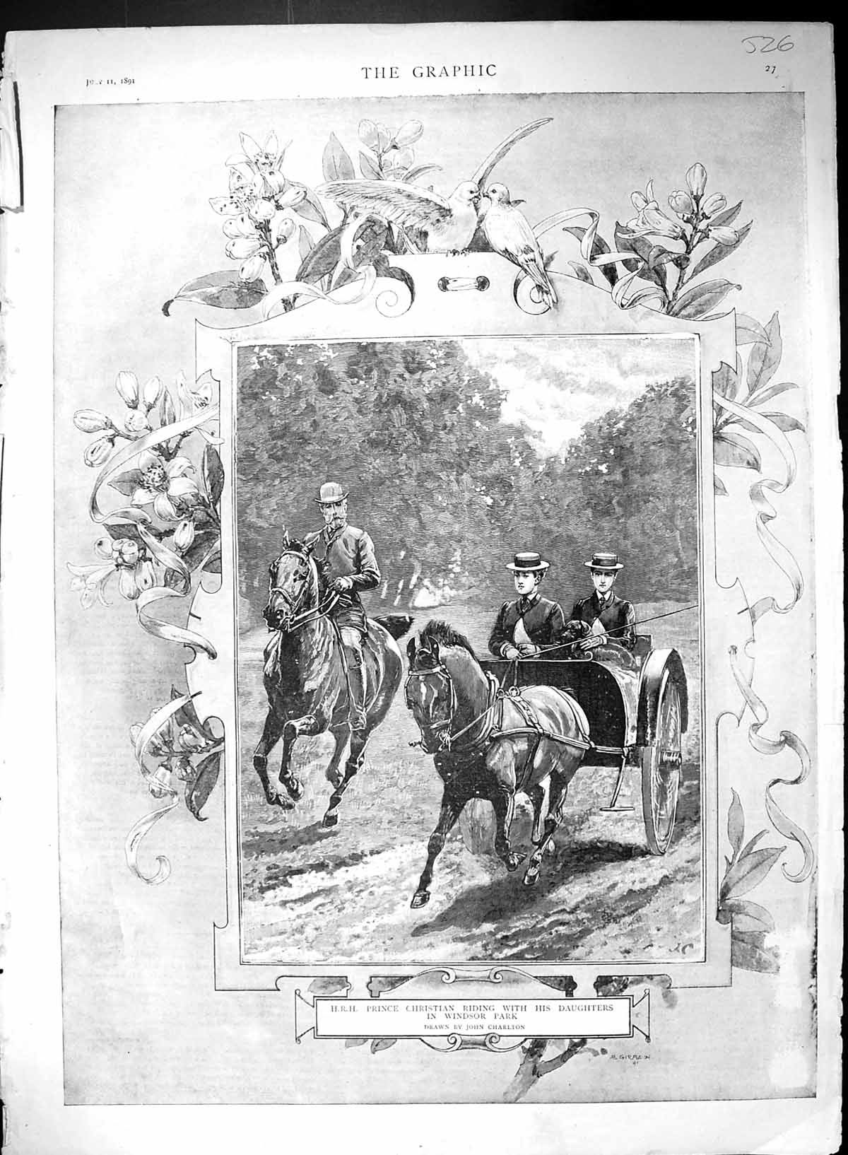 Old 1891 Prince Princess Christian Daughters Windsor Park Royal Famil 19th
