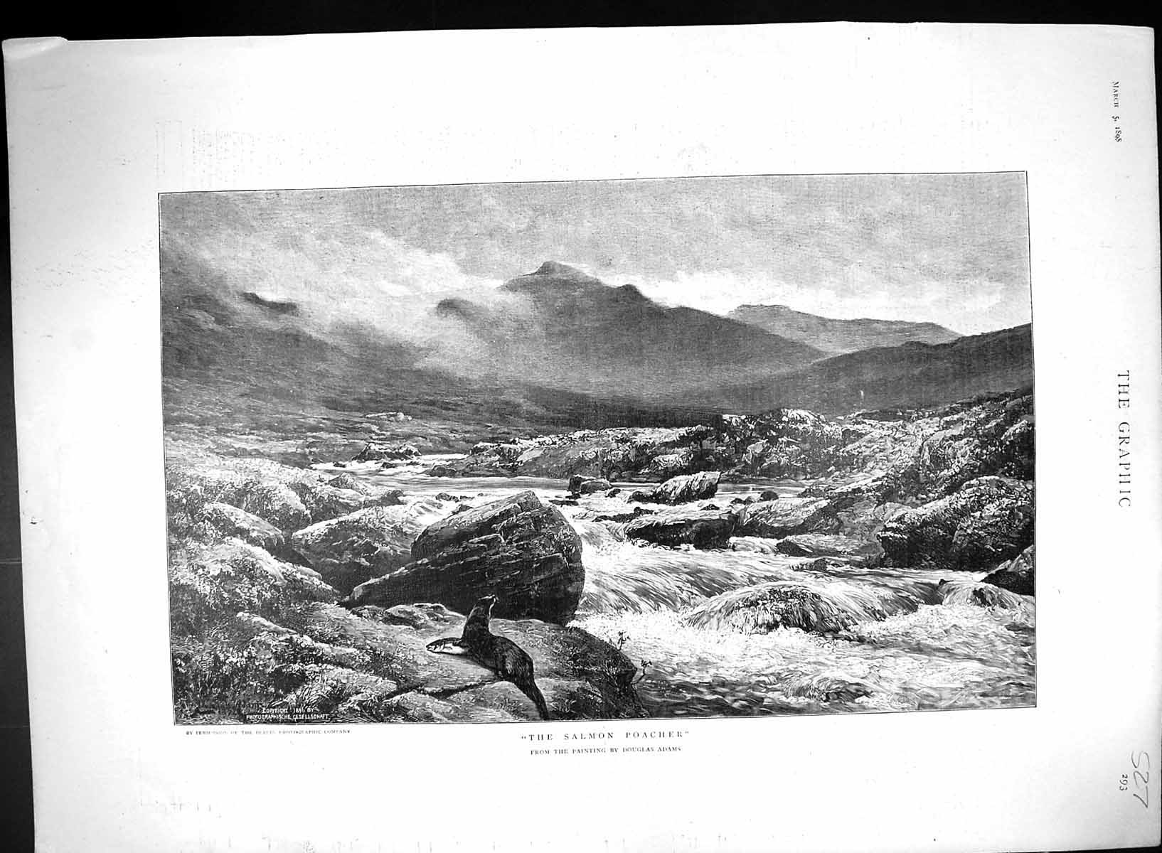 Old 1898 Salmon Poacher Mountains River Otter General Blanco Palace H 19th