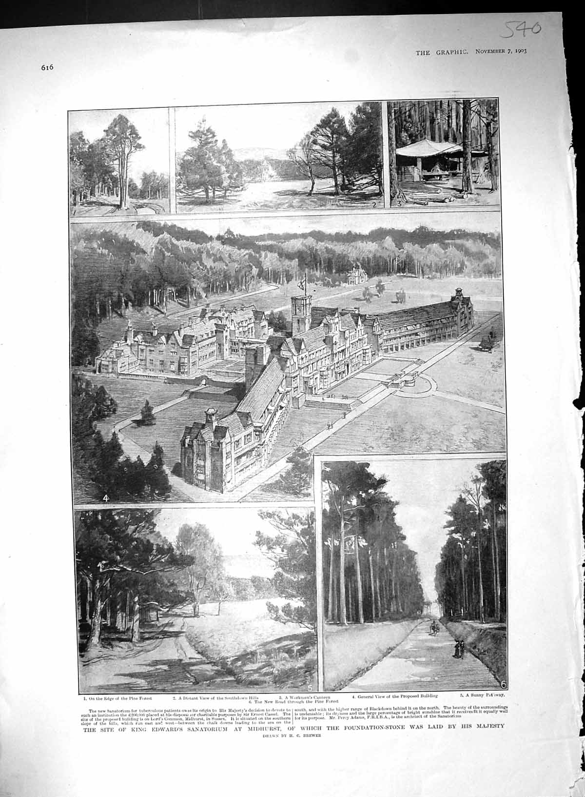Old 1903 King Edwards Sanatorium Midhurst Collins Mascuraud Paris Com 20th
