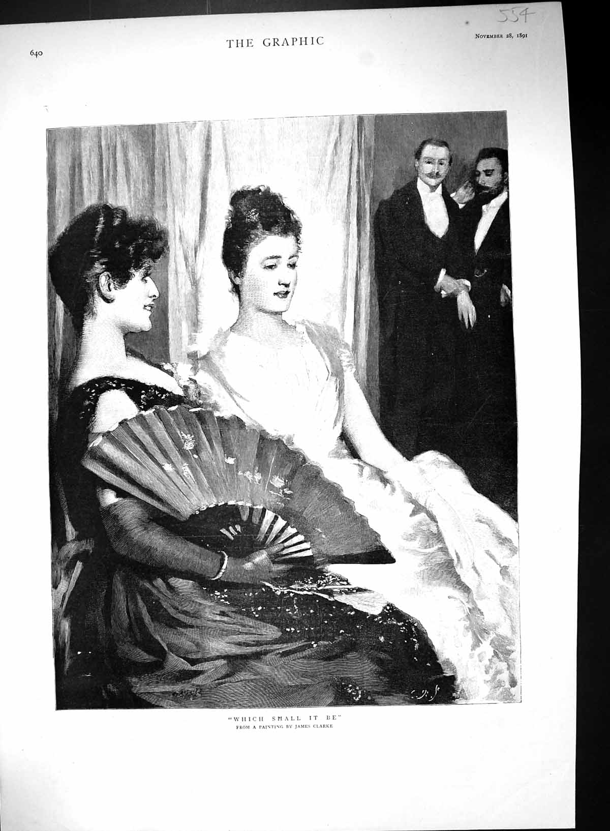 Old 1891 Beautiful Ladies Men Romance James Clarke Christies AuctionVictorian