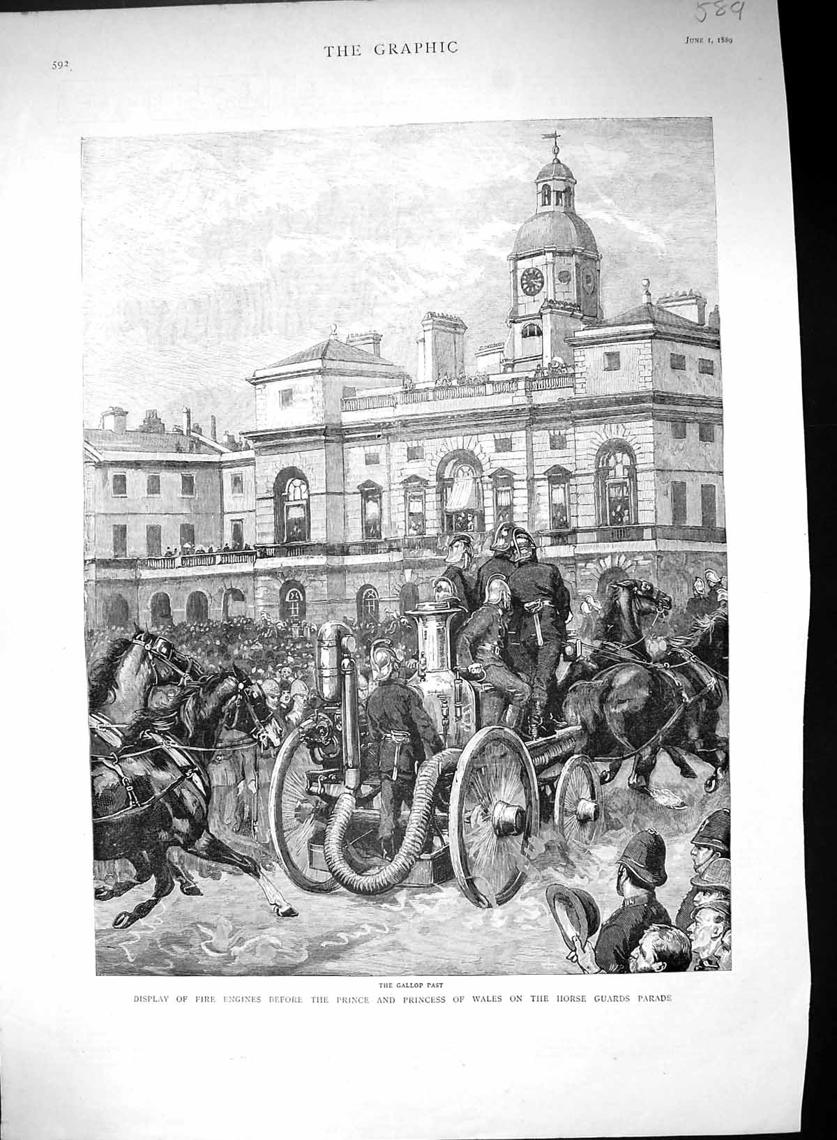 Old 1889 Fire-Engines Prince Wales Horse Guards Parade Duc D'OrleansVictorian