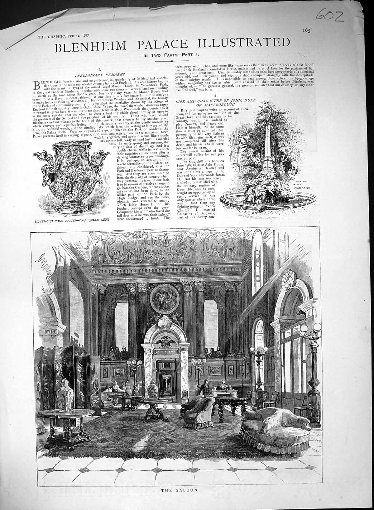 Old 1887 Belnheim Palace Saloon Fountain Gardens Library Front StateVictorian