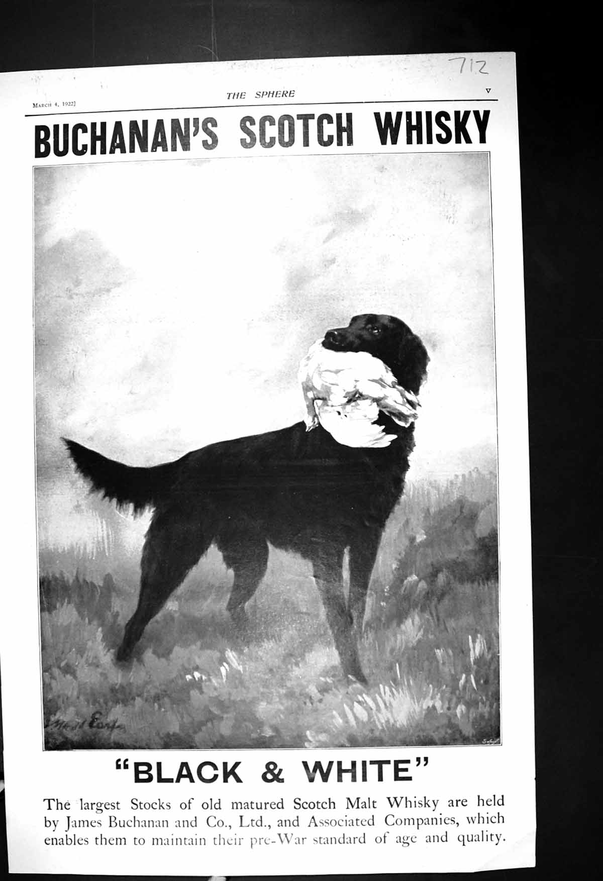 Old 1922 James Buchanan Scotch Whisky Wedding Gifts Princess Mary Cir 20th