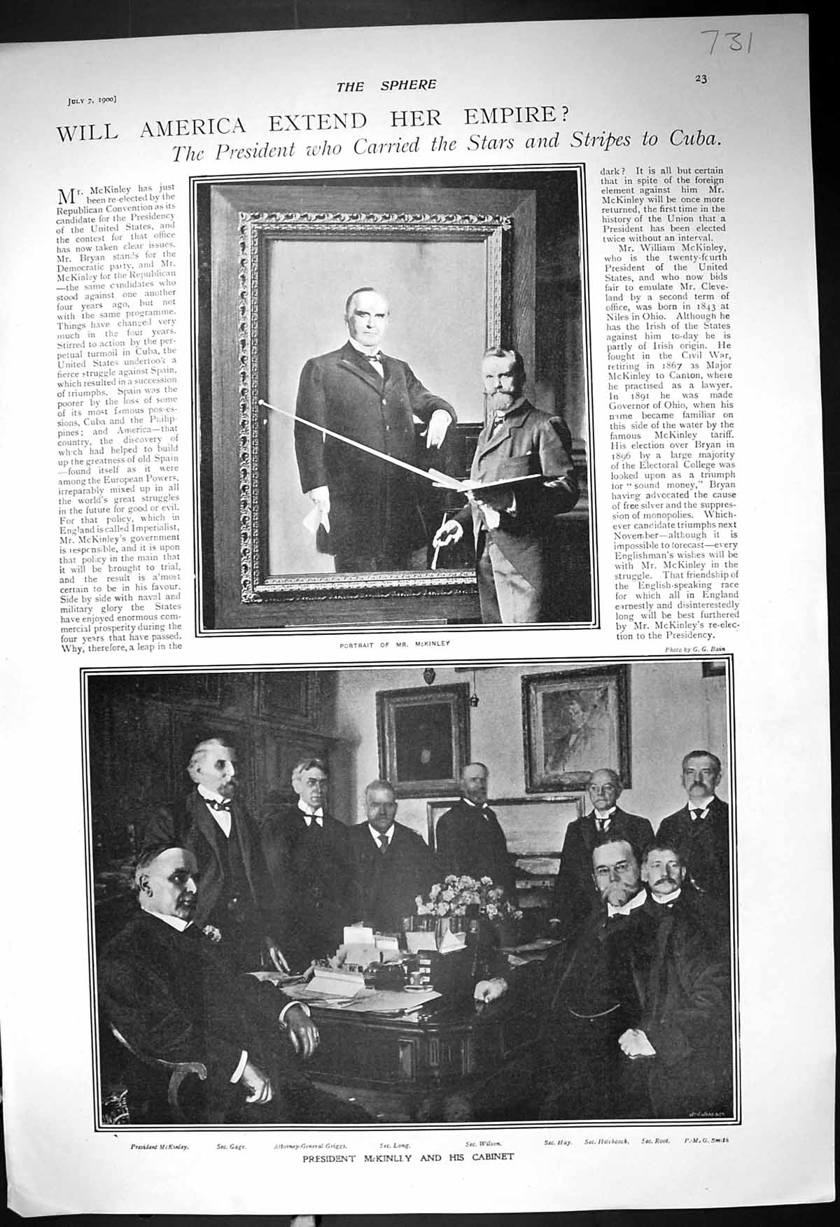 Old 1900 America Mckinley Cage Griggs Long Wilson Hay Root Smith Tenn 20th