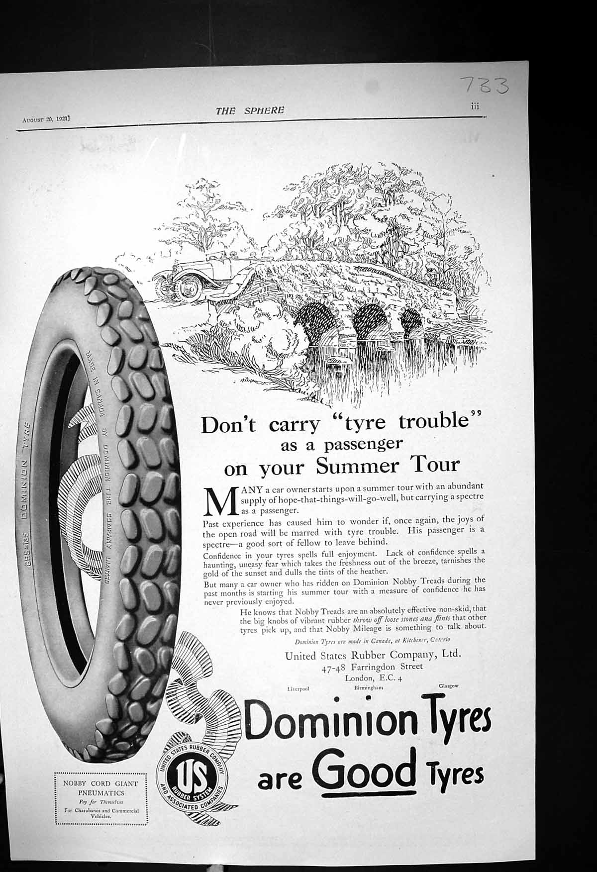 Antique Print 1921 Dominion Tyres Motor Car Colonel Johnson Spyker Bp Oil 20th